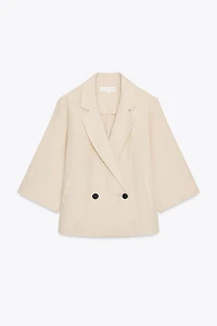 DOUBLE-BREASTED FRENCH SLEEVE BLAZER