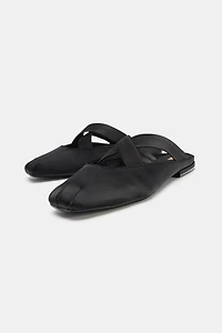 CRISS-CROSS ELASTIC STRAP SLINGBACK FLATS
