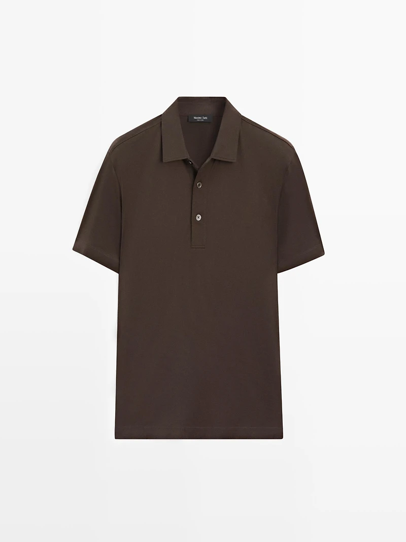 Cotton blend short sleeve polo shirt