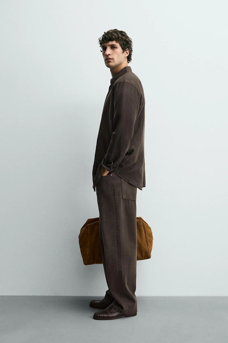 REGULAR FIT 100% LINEN SHIRT