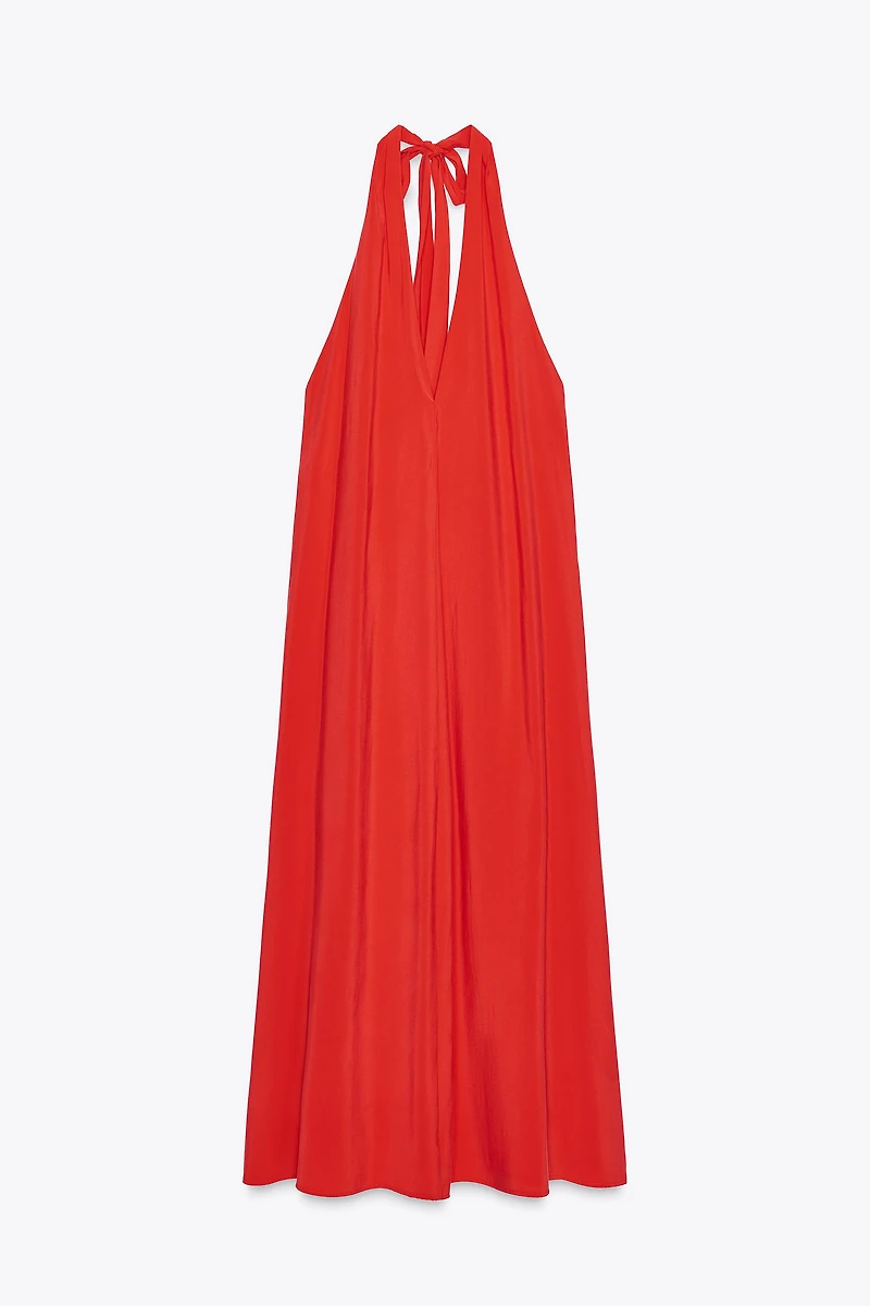 HALTER TIE MIDI DRESS