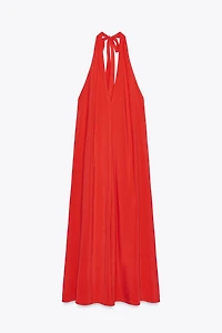 HALTER TIE MIDI DRESS