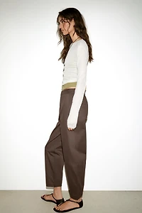 HERRINGBONE BARREL PANTS