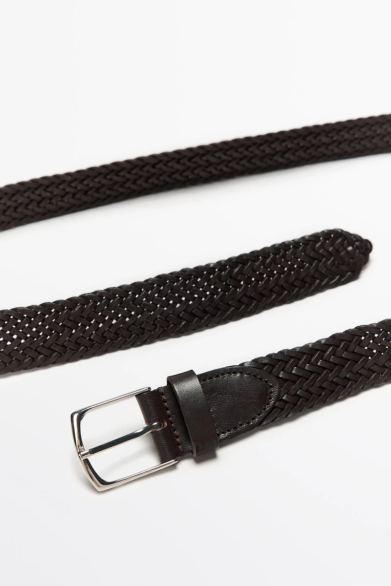 Braided nappa leather belt