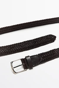 Braided nappa leather belt