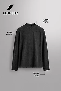 TEXTURED WOOL BLEND SWEATSHIRT