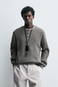 RIB KNIT BAKER COLLAR JUMPER