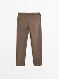 Cotton blend jogger fit trousers