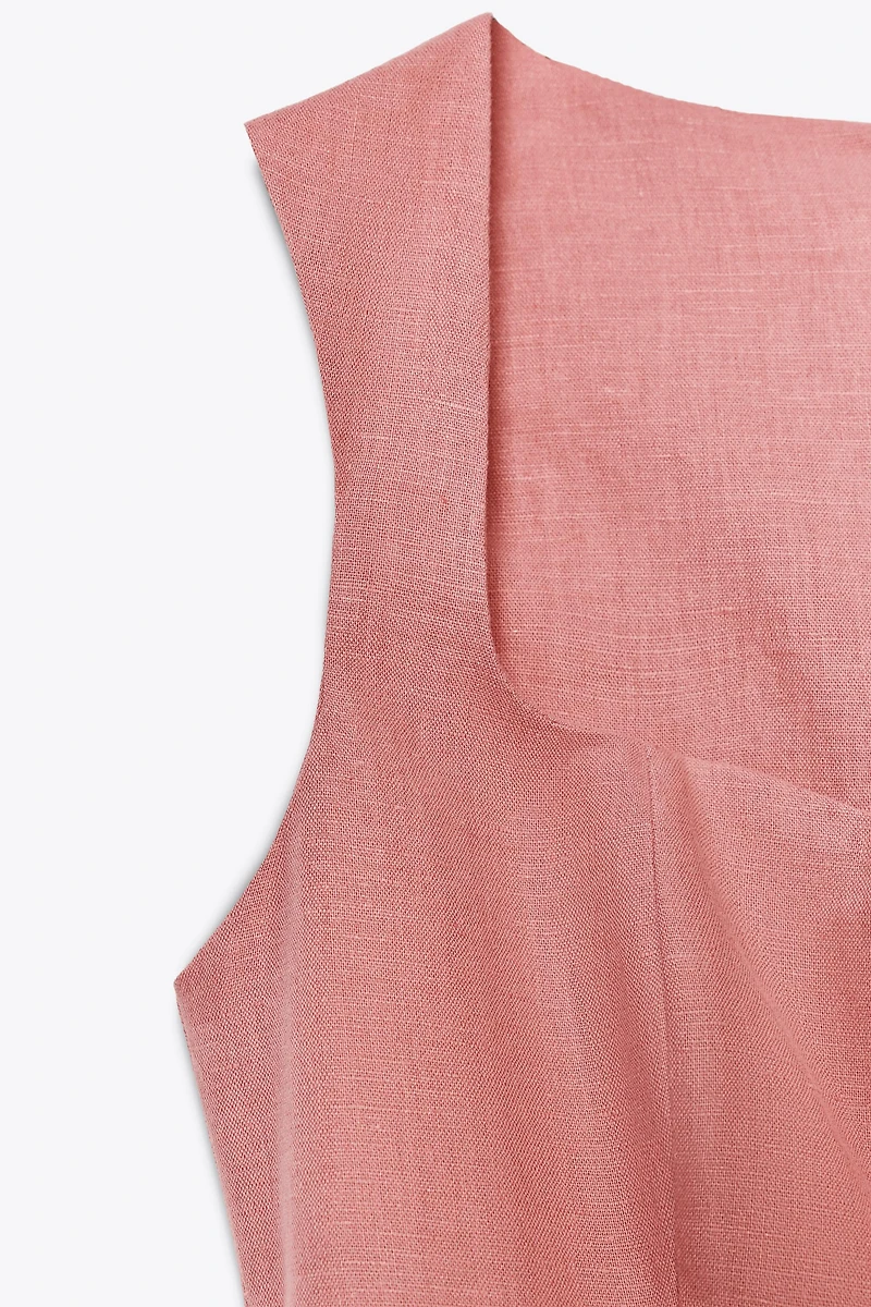 LINEN MIDI DRESS