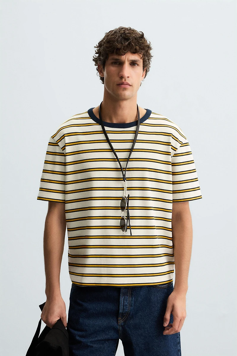 T-SHIRT JACQUARD RAYURES