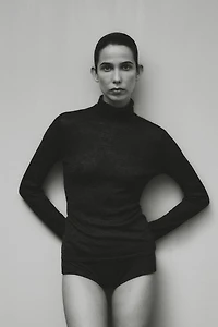 PULL COL MONTANT LAINE ET SOIE