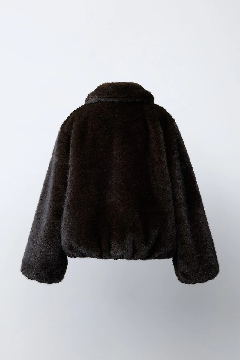 FAUX FUR BOMBER JACKET
