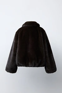 FAUX FUR BOMBER JACKET