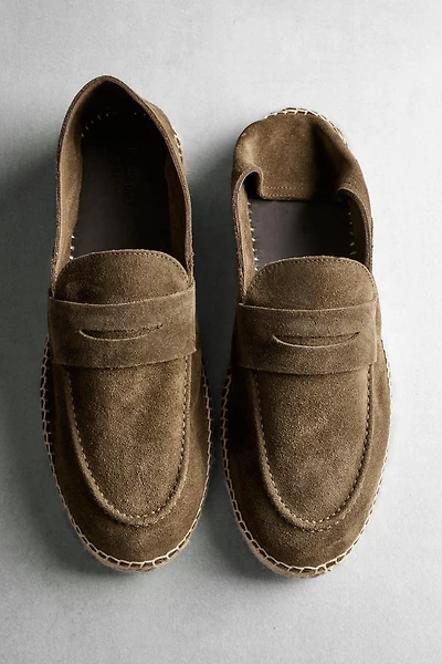 Espadrille masque en croûte de cuir