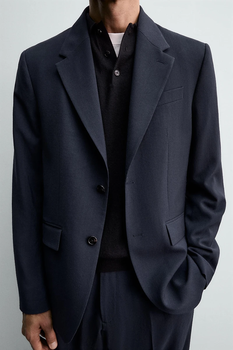 100% WOOL SUIT BLAZER