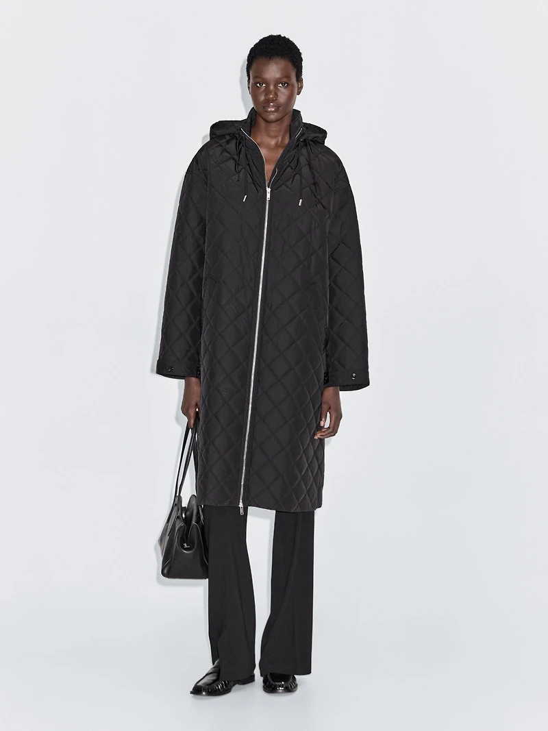 Parka longue matelassée oversize déperlante