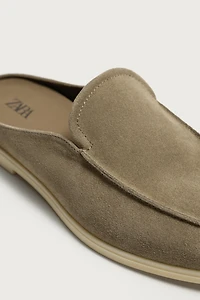 MOCASSINS EN CUIR OUVERTS À L'ARRIÈRE