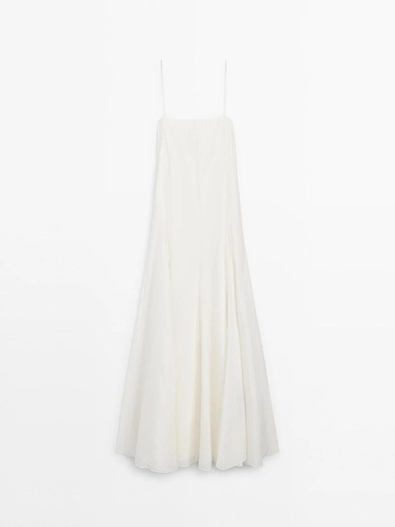 Robe midi bretelles fluide