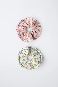 TWO-PACK OF BOHO PRINT SCRUNCHIES