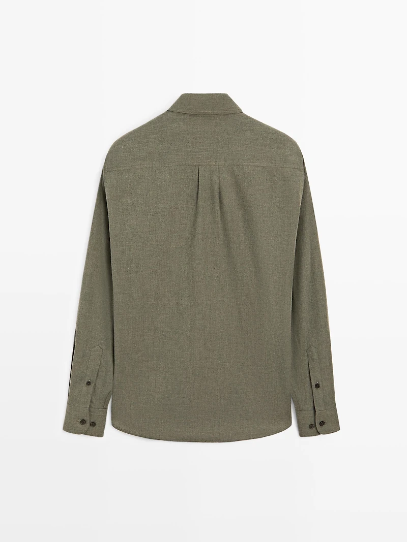 Regular fit melange shirt