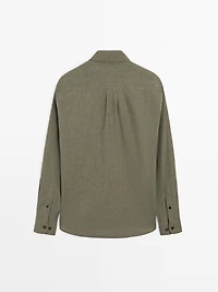 Regular fit melange shirt