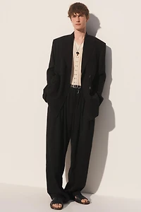 LINEN - LYOCELL PLEATED SUIT PANTS