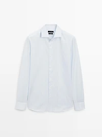 Slim fit 100% cotton double stripe shirt