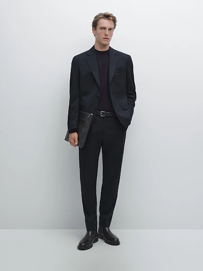Houndstooth suit trousers