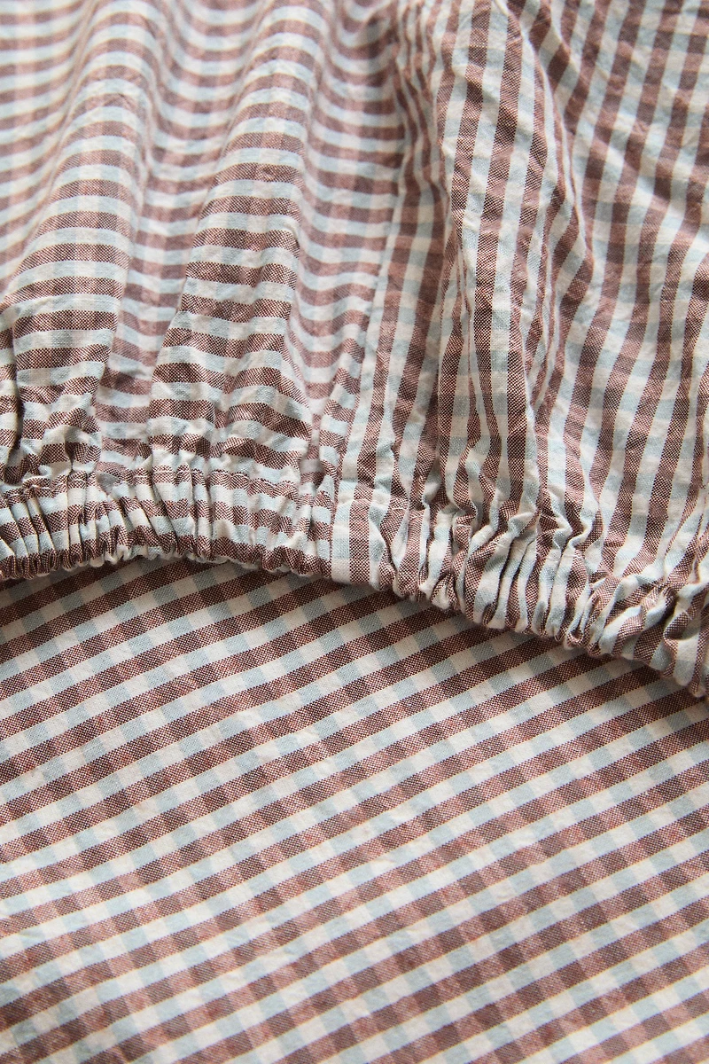 DRAP-HOUSSE ENFANT CARREAUX FIL TEINT
