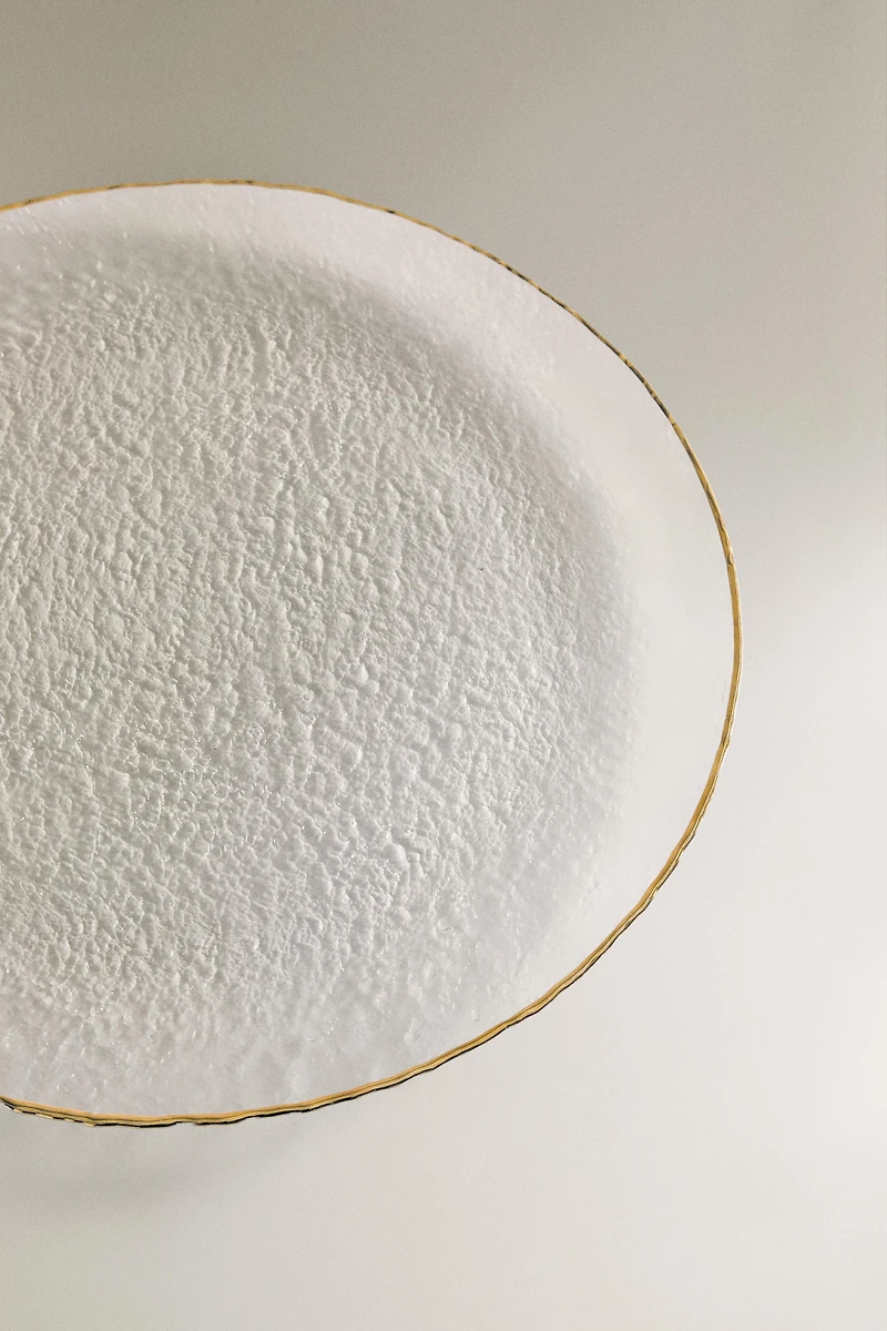 SOUS-ASSIETTE VERRE RELIEF LISERÉ DORÉ