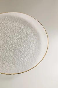SOUS-ASSIETTE VERRE RELIEF LISERÉ DORÉ