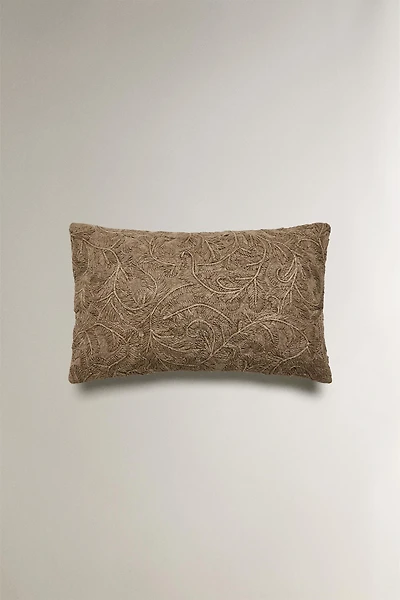 EMBROIDERED THROW PILLOW COVER