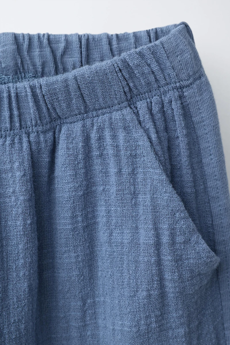 TEXTURED COMBINATION PANTS