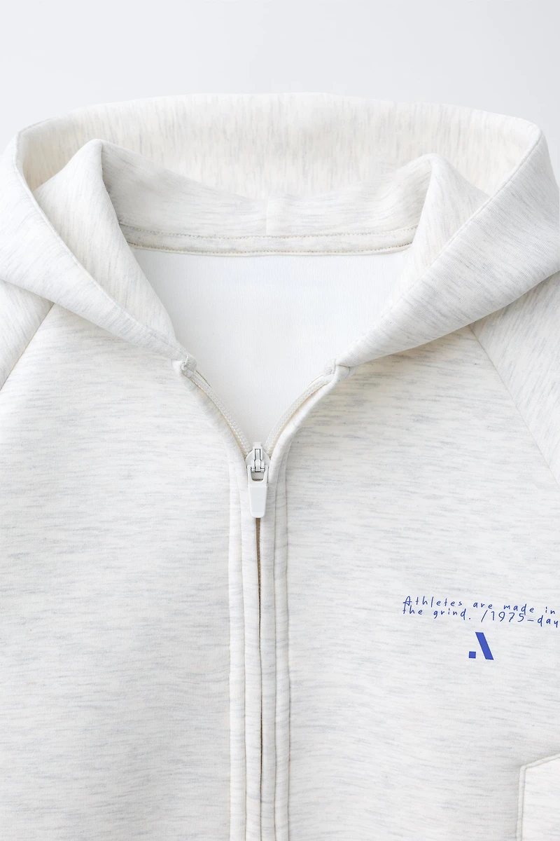 SPORTY NEOPRENE ZIP SWEATSHIRT