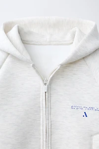SPORTY NEOPRENE ZIP SWEATSHIRT
