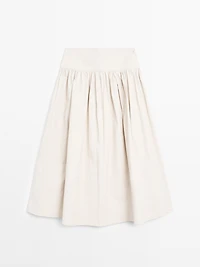 Jupe midi 100 % lin panneau - STUDIO