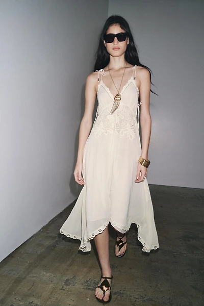 ZW COLLECTION ASYMMETRIC CROCHET DRESS