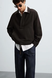 TEXTURED POLO OVERSHIRT