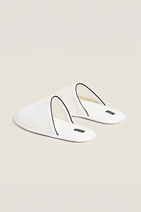 TERRYCLOTH SLIPPERS WITH PIPING