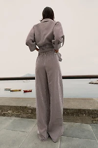 STRIPED WIDE LEG PANTS