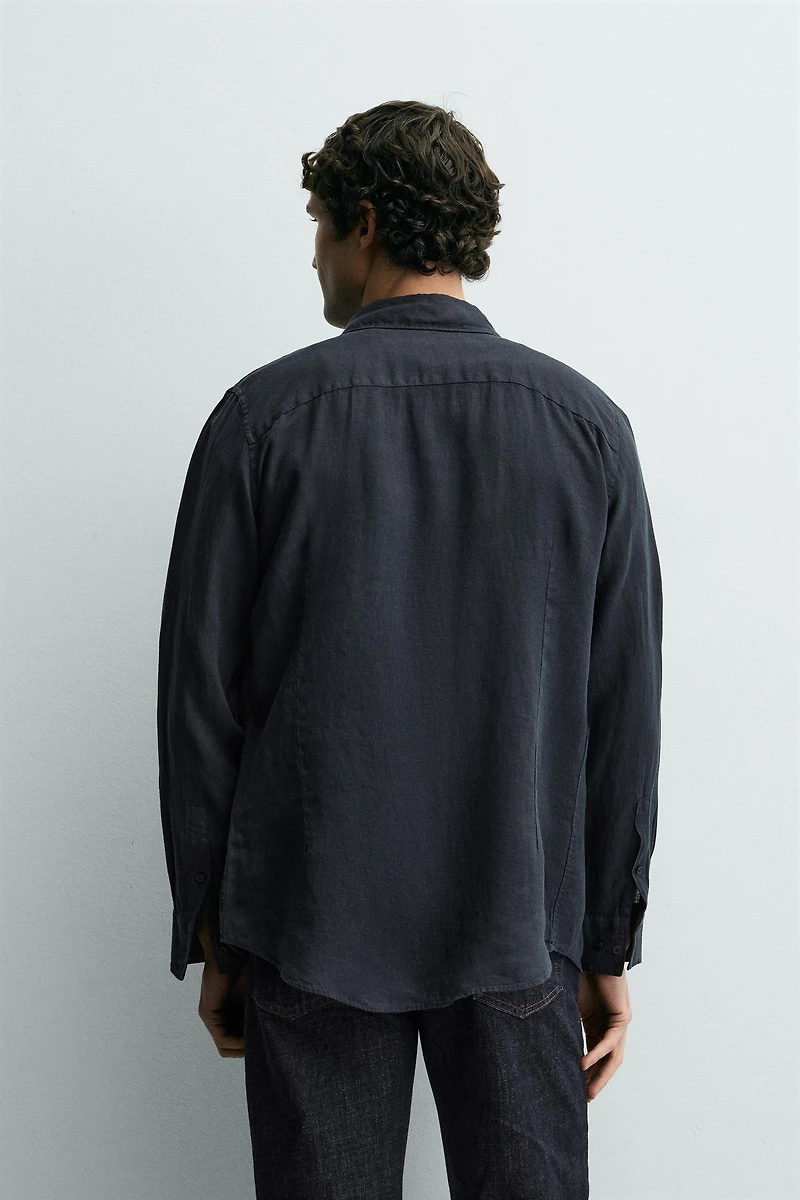 REGULAR FIT 100% LINEN SHIRT