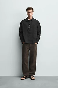 COTTON-LINEN POLO SHIRT