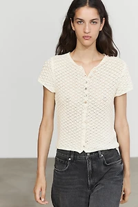 Crochet knit cardigan