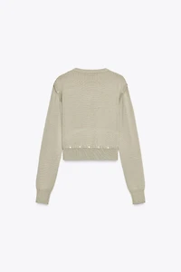 BUTTON KNIT DETACHABLE SWEATER