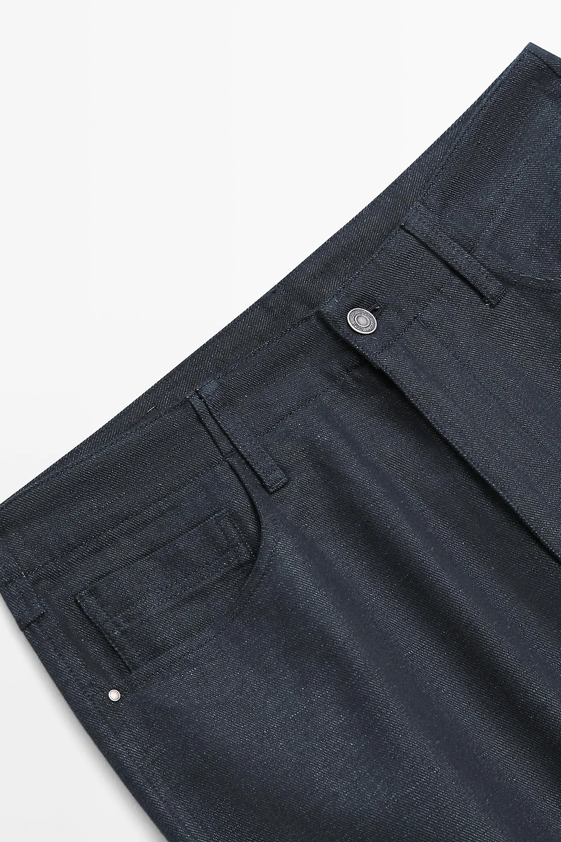 Pantalon cinq poches coton lin