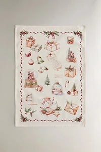 SET OF CHRISTMAS PRINT COTTON KITCHEN TOWELS (SET OF 2)