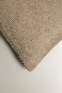HOUSSE DE COUSSIN COUVRE-LIT LIN LAVÉ UNIE