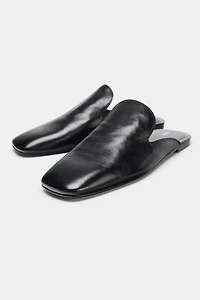 LEATHER MULE LOAFERS