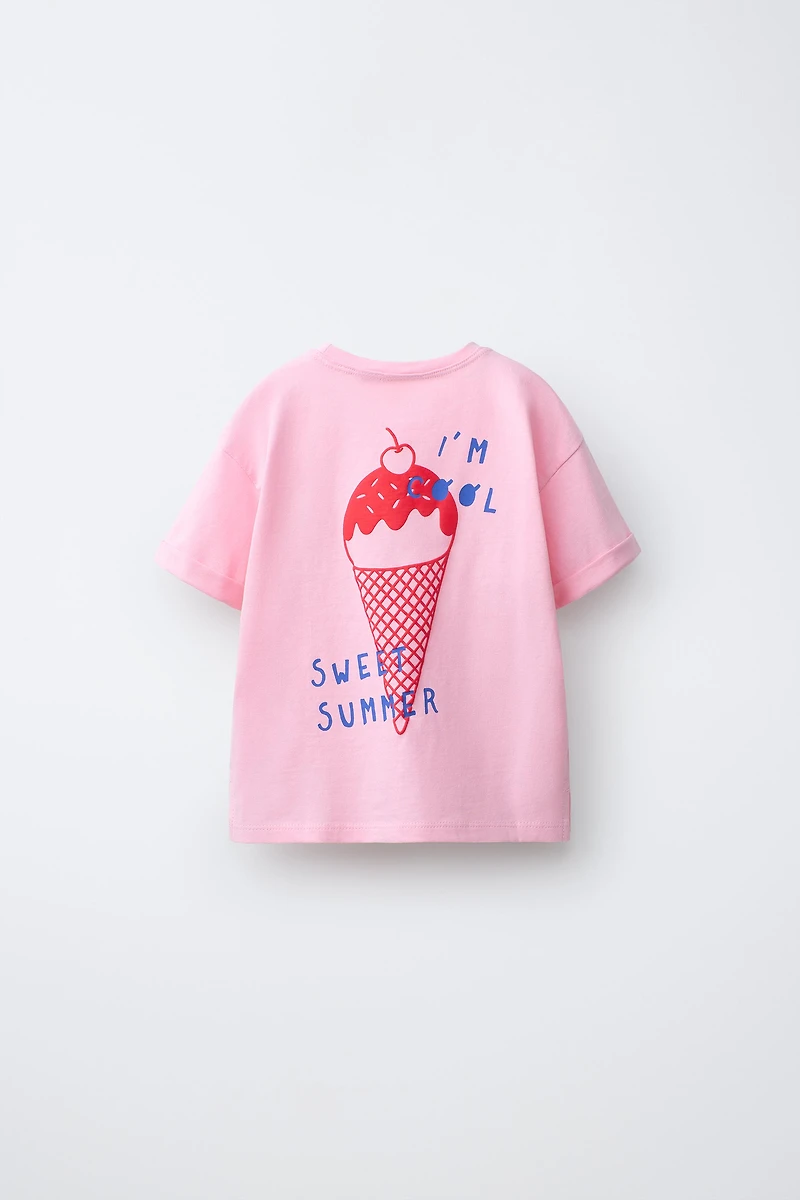 EMBOSSED FLORAL PRINT T-SHIRT