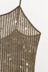 ROBE MI-LONGUE EN MAILLE À PAILLETTES